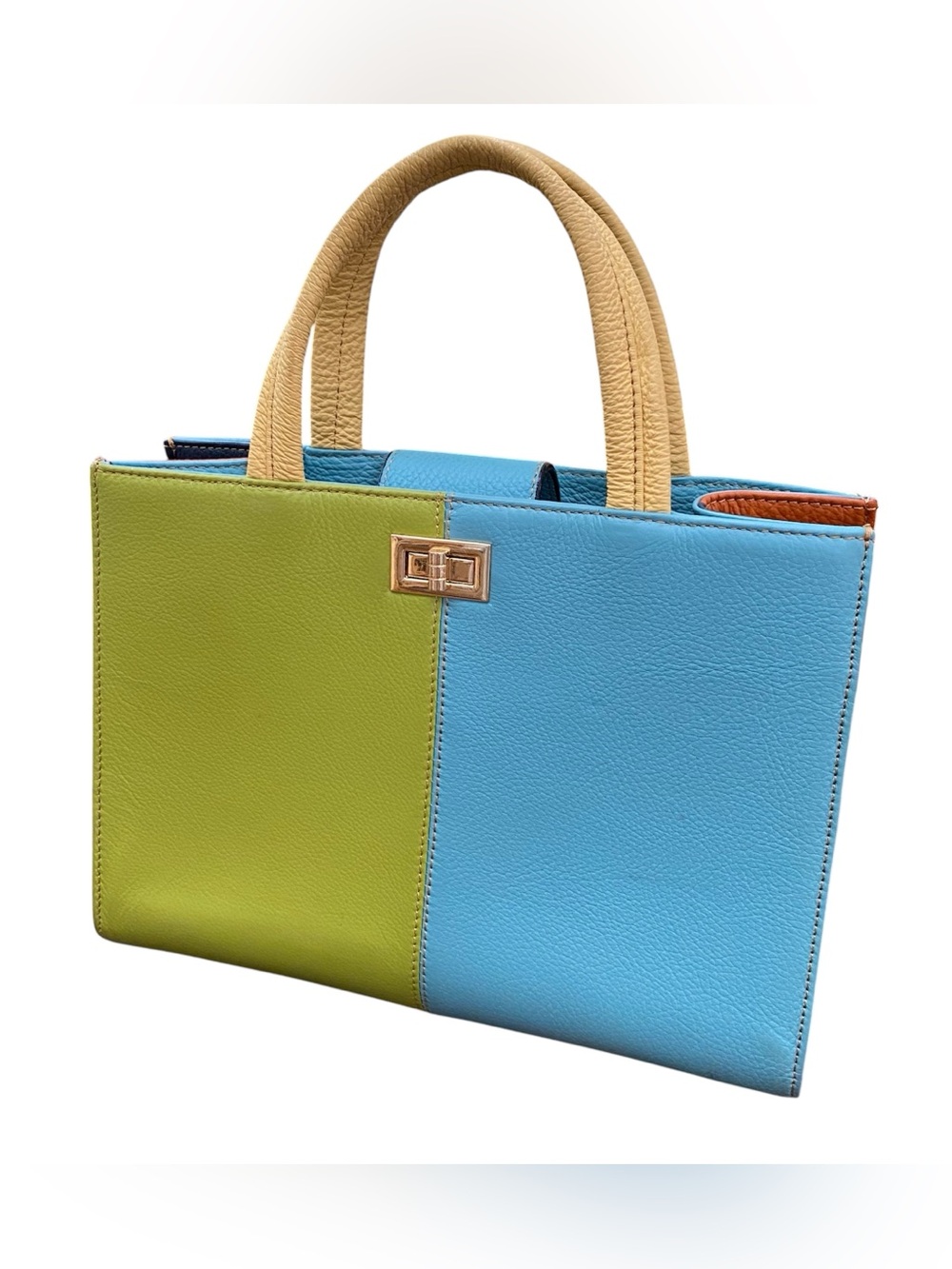 Ameri Leather Colorblock Leather Purse